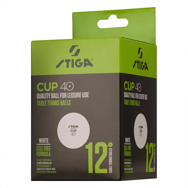 Мяч для наст. тенниса Stiga Cup ABS, 1110-2510-12, диам.40+мм, пластик, упак. 12 шт, белый за 1&nbsp;774.80 ₽ в Кургане