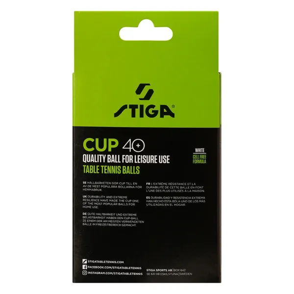 Мяч для наст. тенниса Stiga Cup ABS, 1110-2510-12, диам.40+мм, пластик, упак. 12 шт, белый за 1&nbsp;774.80 ₽ в Кургане