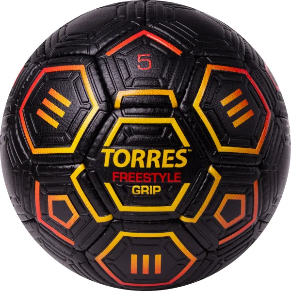 Мяч футб. TORRES Freestyle Grip, F323765, р.5, 32 панели. PU, ручная сшивка, черно-желт-красн за 2&nbsp;070.60 ₽ в Кургане