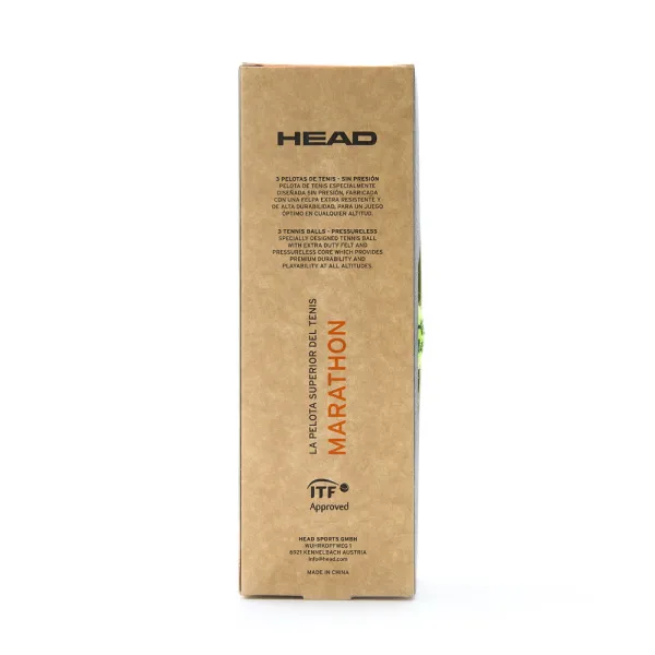 Мяч теннисный HEAD Marathon 3B, 578183, крафт. упак.3шт, без давления, фетр, нат.резина,желтый за 1&nbsp;055.70 ₽ в Кургане
