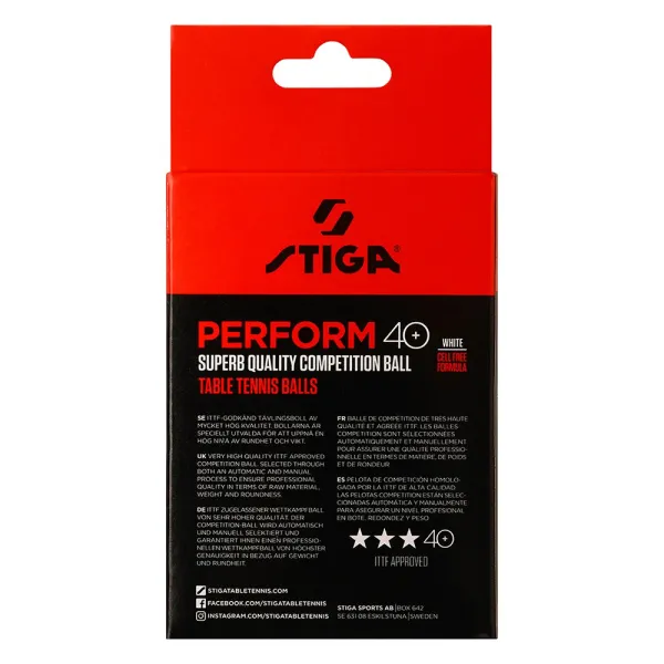 Мяч для наст. тенниса Stiga Perform 3***, 40+, 1113-2110-06, пластик, ITTF Appr., уп.6 шт, бел за 2&nbsp;121.60 ₽ в Кургане