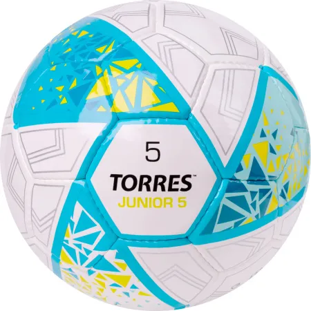 Мяч футб. TORRES Junior-5, F323805, р.5,глянц.ПУ,4 сл,32 п, руч.сш,бел-бирюзовый за 2&nbsp;070.60 ₽ купить в Кургане
