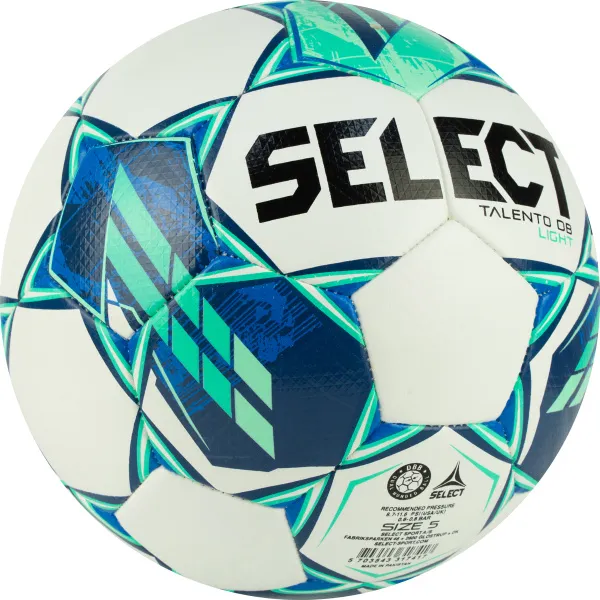 Мяч футб. SELECT Talento DB Light V23, 0775860004, р.5, 32п, ПУ, гибрид.сш, бело-зеленый за 5&nbsp;531.80 ₽ в Кургане