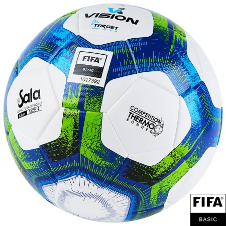 Мяч футзал. VISION Target, FS324094, FIFA Basic, р.4, 32 п. PU, 3 подкл.сл, термосшивка, бело-синий за 3&nbsp;519 ₽ купить в Кургане