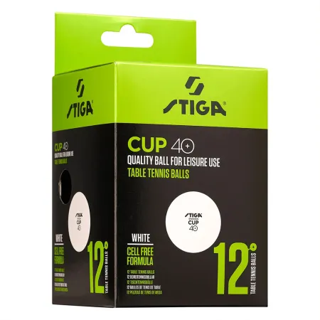 Мяч для наст. тенниса Stiga Cup ABS, 1110-2510-12, диам.40+мм, пластик, упак. 12 шт, белый за 1&nbsp;774.80 ₽ купить в Кургане