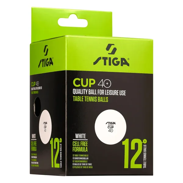 Мяч для наст. тенниса Stiga Cup ABS, 1110-2510-12, диам.40+мм, пластик, упак. 12 шт, белый за 1&nbsp;774.80 ₽ в Кургане