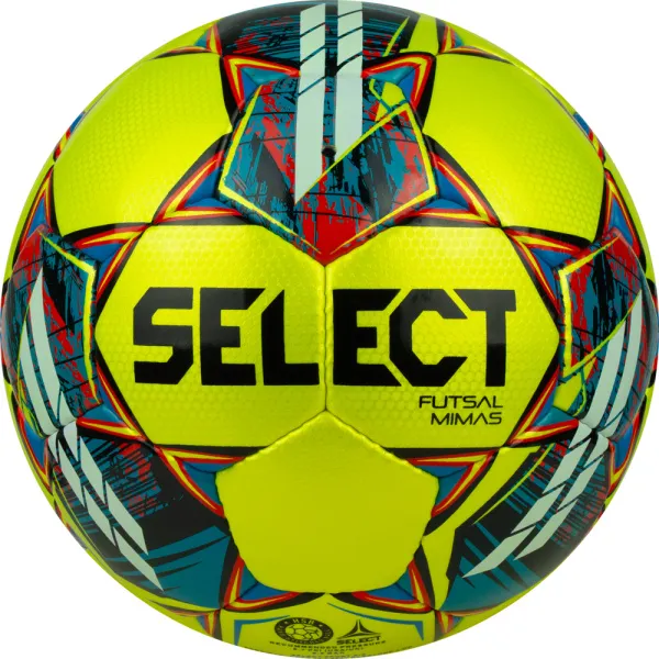 Мяч футзал. SELECT Futsal Mimas, 1053460550, р.4,FIFA Basic, 32 пан, гл.ПУ, руч.сш, жел-сине-красный за 6&nbsp;303.60 ₽ в Кургане