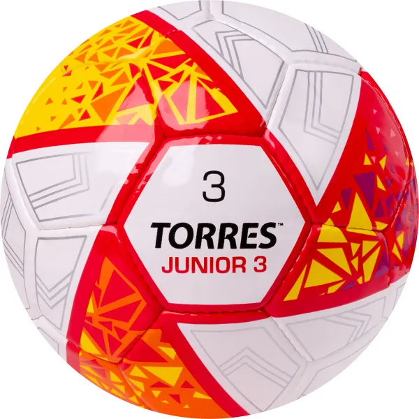 Мяч футб. TORRES Junior-3, F323803, р.3,глянц.ПУ, 4 сл, 32 п,руч.сш,бел-крас-жел за 2&nbsp;070.60 ₽ в Кургане