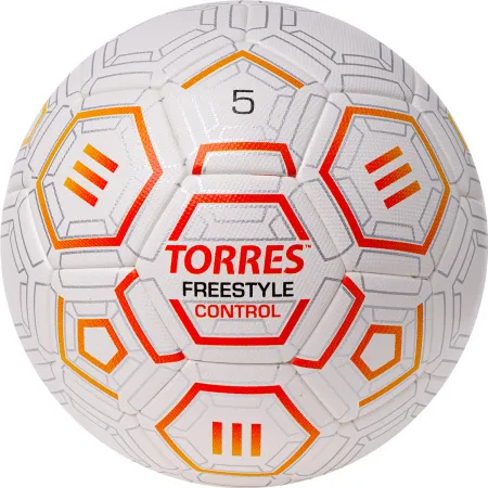 Мяч футб. TORRES Freestyle Control, F3231765, р.5, 32 п.,PU-Microfi, термосшив., бело-оран-сереб за 3&nbsp;464.60 ₽ купить в Кургане