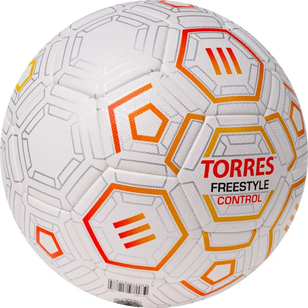 Мяч футб. TORRES Freestyle Control, F3231765, р.5, 32 п.,PU-Microfi, термосшив., бело-оран-сереб за 3&nbsp;464.60 ₽ в Кургане