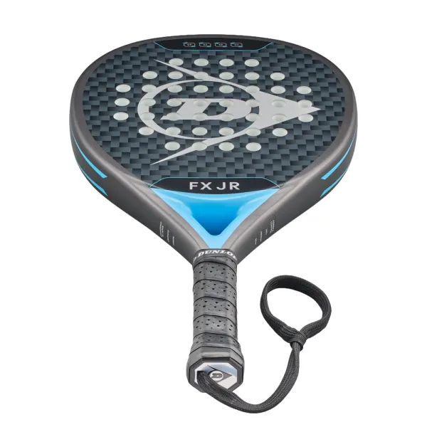 Ракетка для падела Dunlop FX Jr, 10370738, для юниоров, гибрид, графит, черно-голубой за 11&nbsp;019.40 ₽ в Кургане