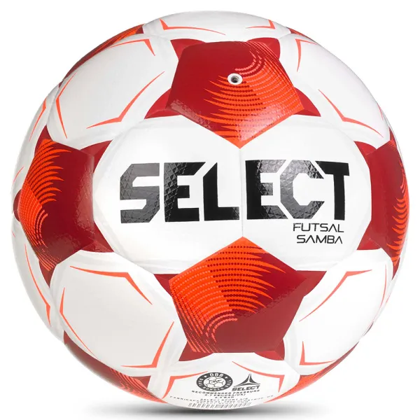 Мяч футзал. SELECT Futsal Samba v26, 1063471008, р.4,FIFA Basic, 32п, ТПУ, гибр.сш, бел-кр-черн за 5&nbsp;618.50 ₽ в Кургане