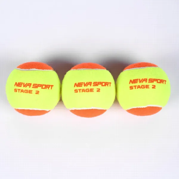 Мяч теннисный детский NS Orange, 5021005, уп.3 шт, резина, шерть, нейлон, желто-оранжевый за 613.70 ₽ в Кургане